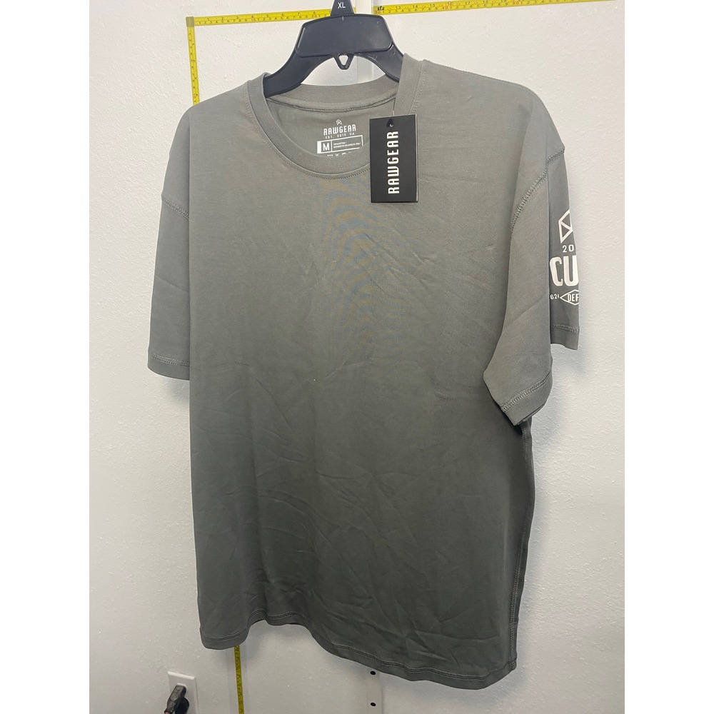 Rawgear Mens Short Sleeve Graphic T-Shirt Olive Green Cotton Gym Top Size M NWT